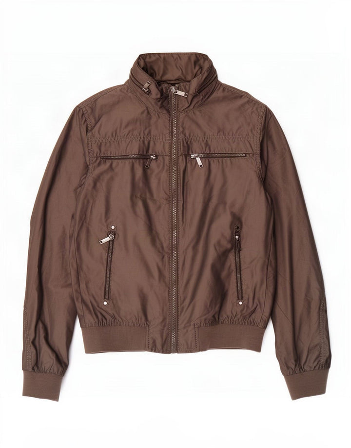 Giubbotto bomber con cappuccio da uomo Zara UK 40 grande grigio
