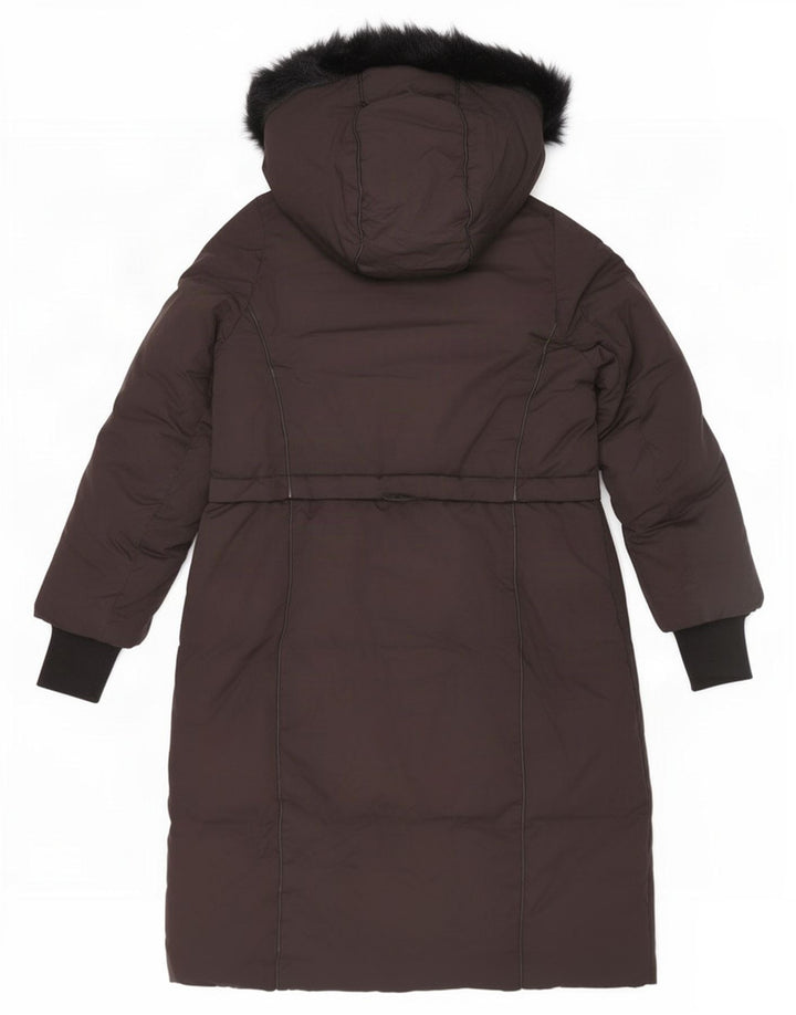 Cappotto imbottito con cappuccio da donna Zara UK 14 poliestere nero medio