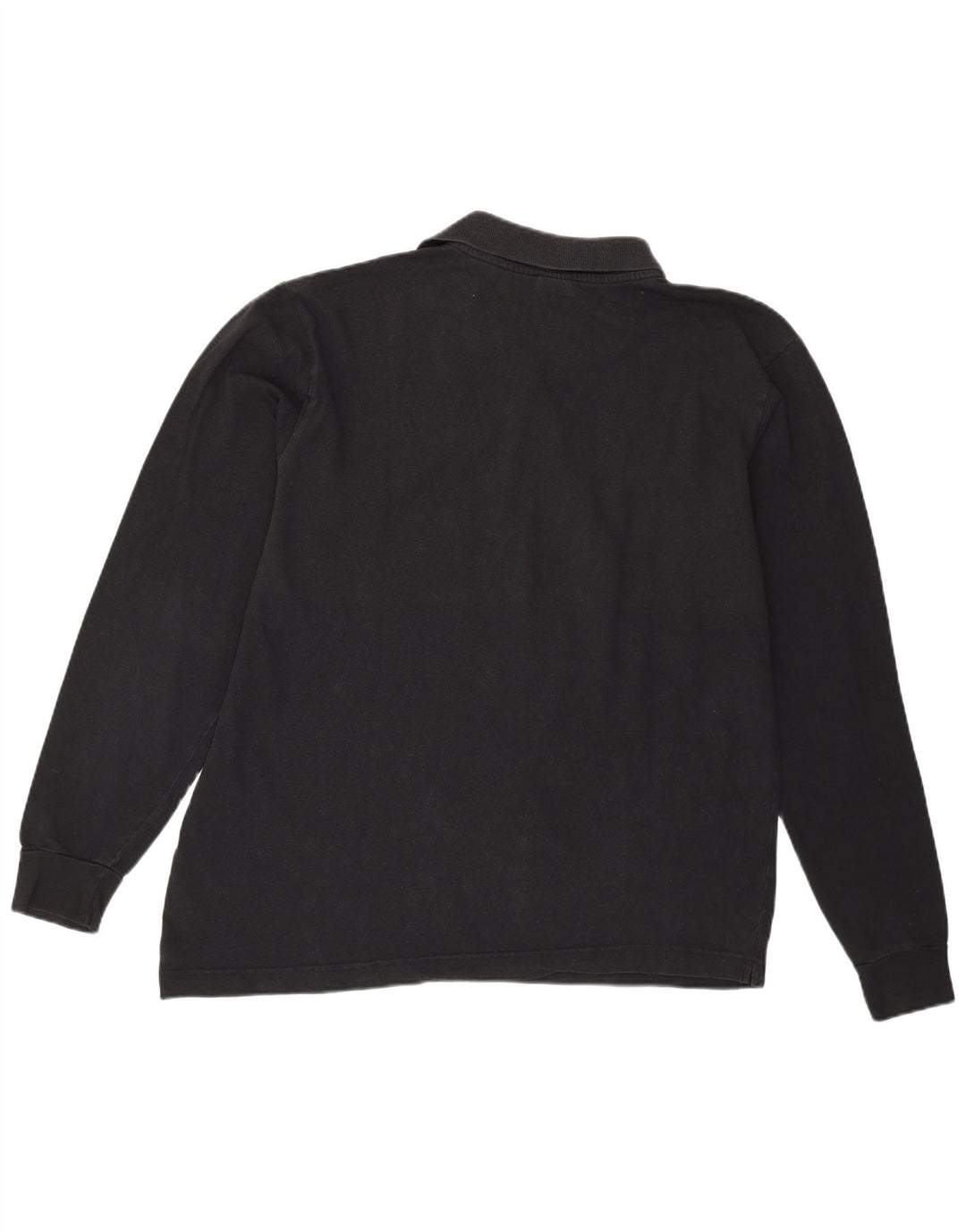 KAPPA Mens Long Sleeve Polo Shirt Large Black Cotton