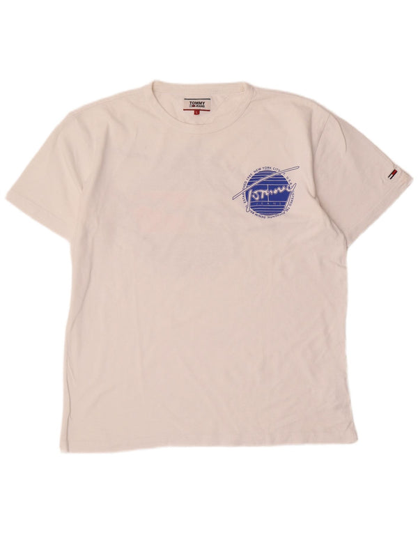 TOMMY HILFIGER T-shirt grafica da uomo Top grande in cotone bianco