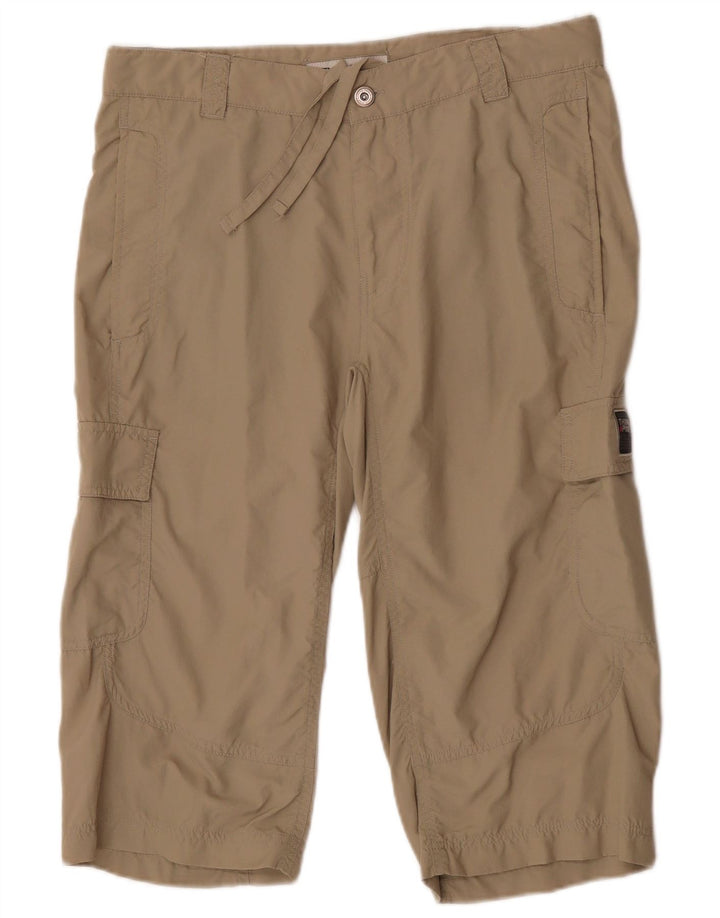 Pantaloni capri cargo dritti da donna Think Pink IT 46 Large W32 Nylon beige