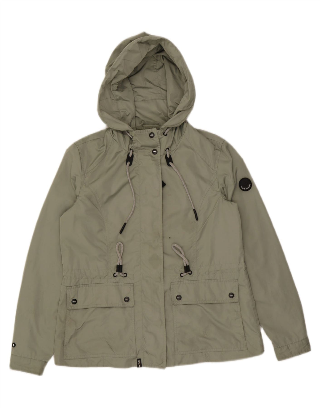 Giacca pratica con cappuccio da donna KHUJO UK 14 Poliestere verde medio