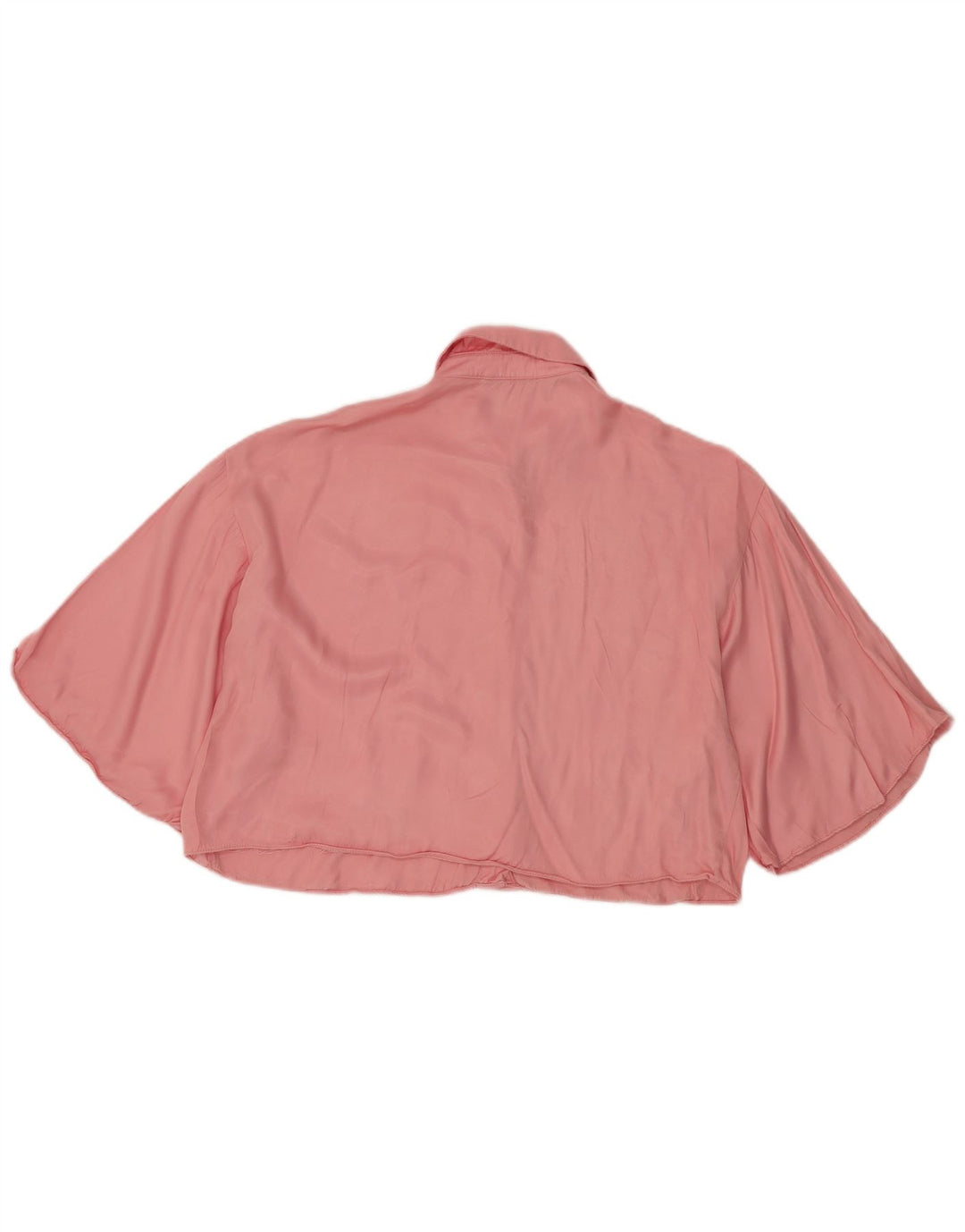 ZARA Camicia a Pipistrello Corta da Donna Camicetta UK 14 Viscosa Rosa Medio