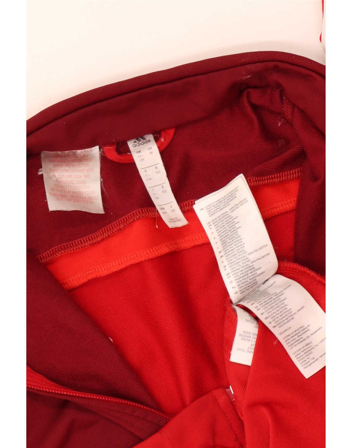 Giacca da tuta da ragazzo Adidas 11-12 anni in poliestere color block rosso