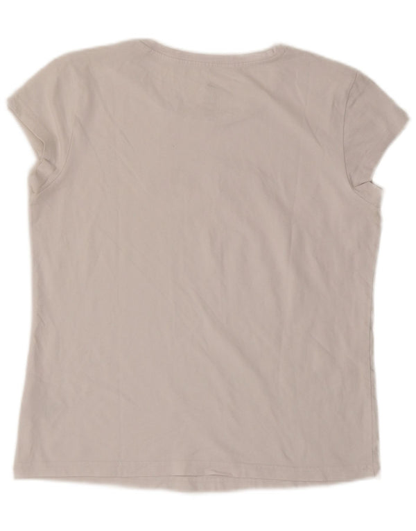 T-shirt grafica Adidas Climalite da donna UK 16/18 grande cotone bianco