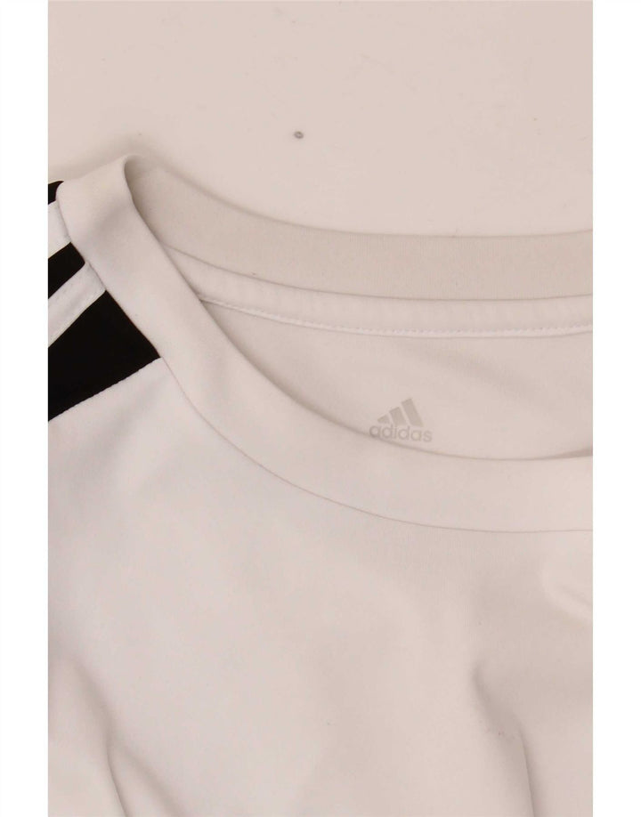 T-shirt Adidas Aeroready da uomo Top in poliestere color block bianco medio