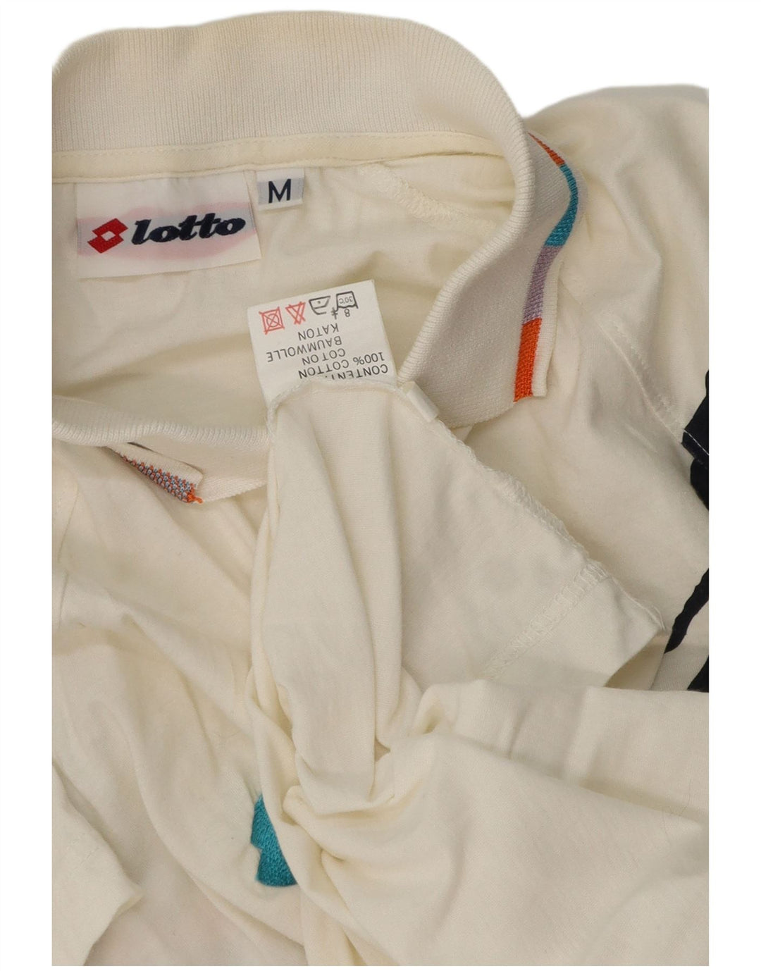 Polo grafica da uomo Lotto in cotone bianco medio
