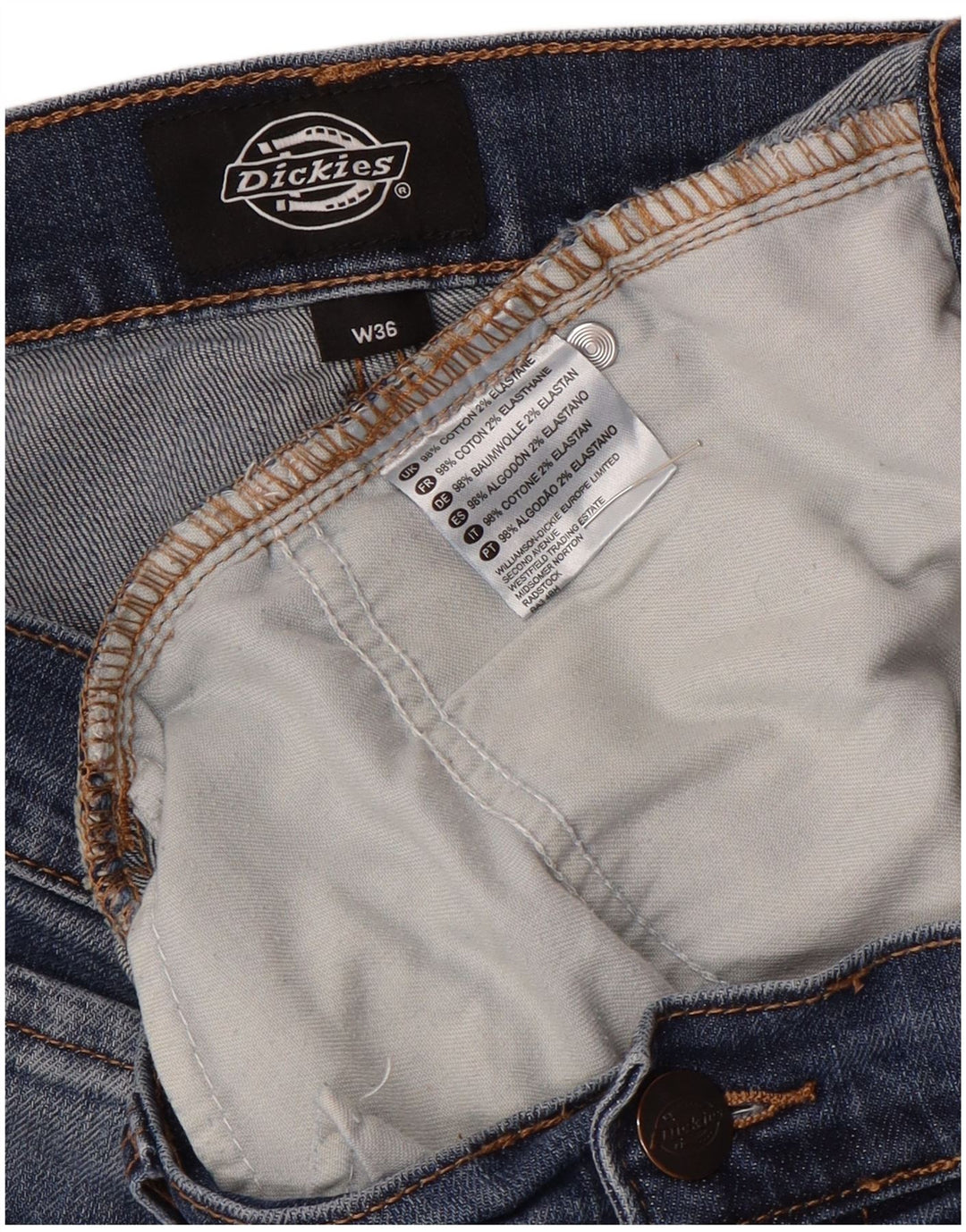 Pantaloncini di jeans da uomo Dickies W36 grandi cotone blu