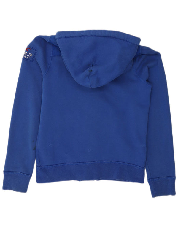 Maglione con cappuccio e zip da uomo HOLLISTER in cotone blu medio