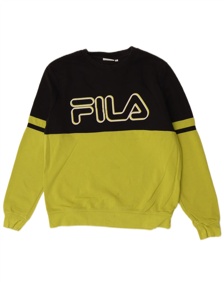 Felpa grafica da uomo Fila, maglione, colore verde medio