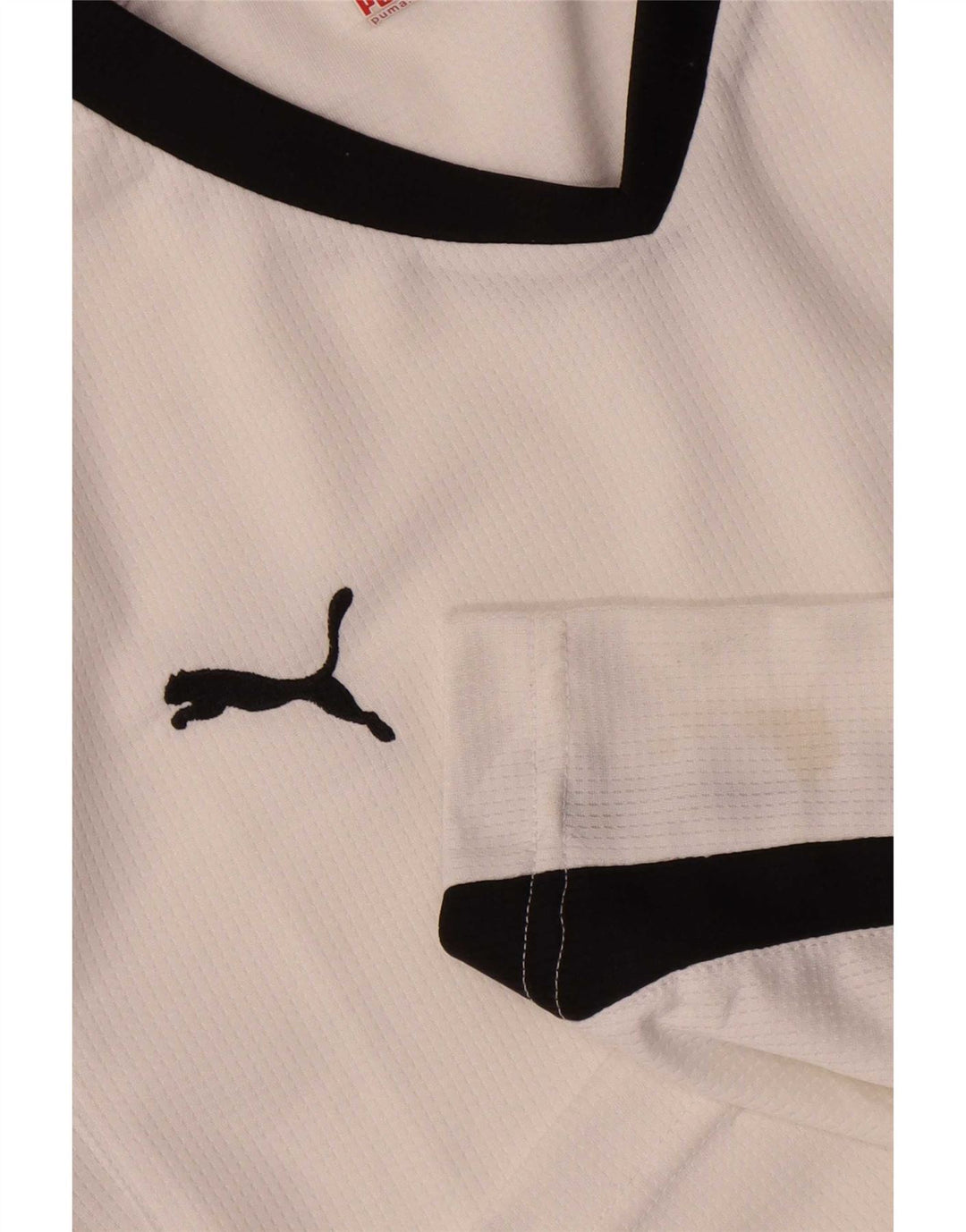 Puma T-shirt da donna Top UK 16 Large Bianco Colourblock Poliestere