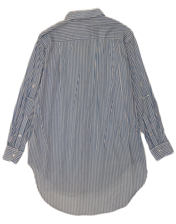 Abito chemisier oversize Trafaluc da donna Zara UK 4 XS cotone gessato blu