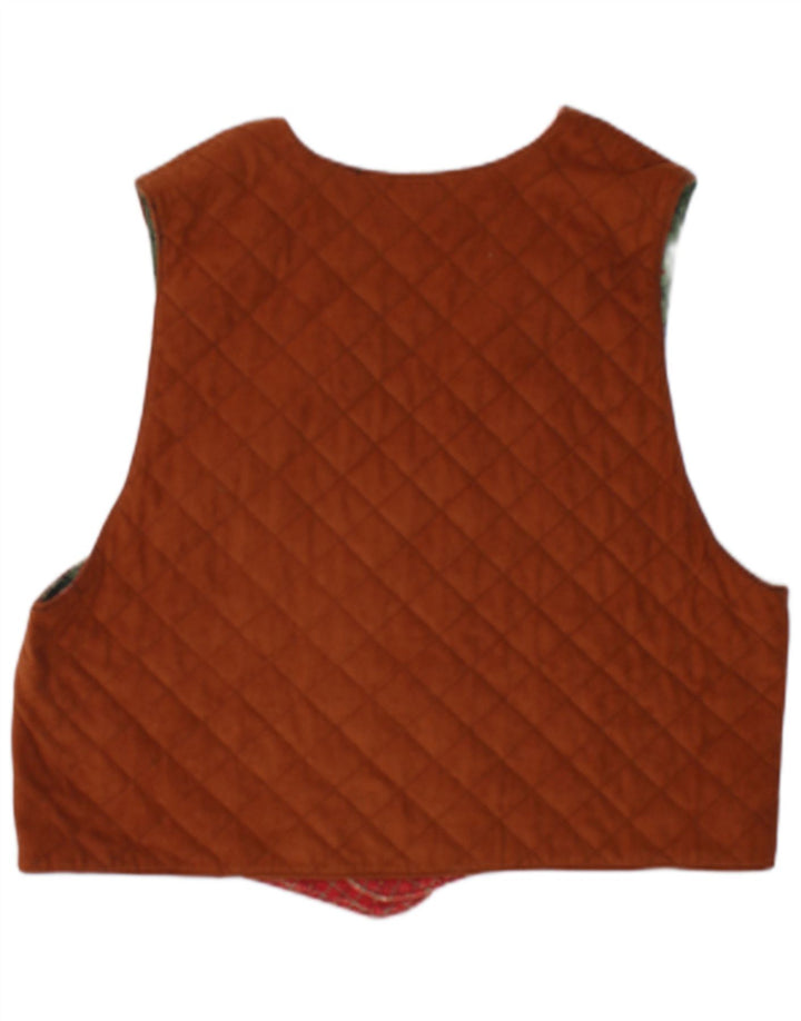Gilet grafico da donna vintage UK 16 Grande patchwork multicolore