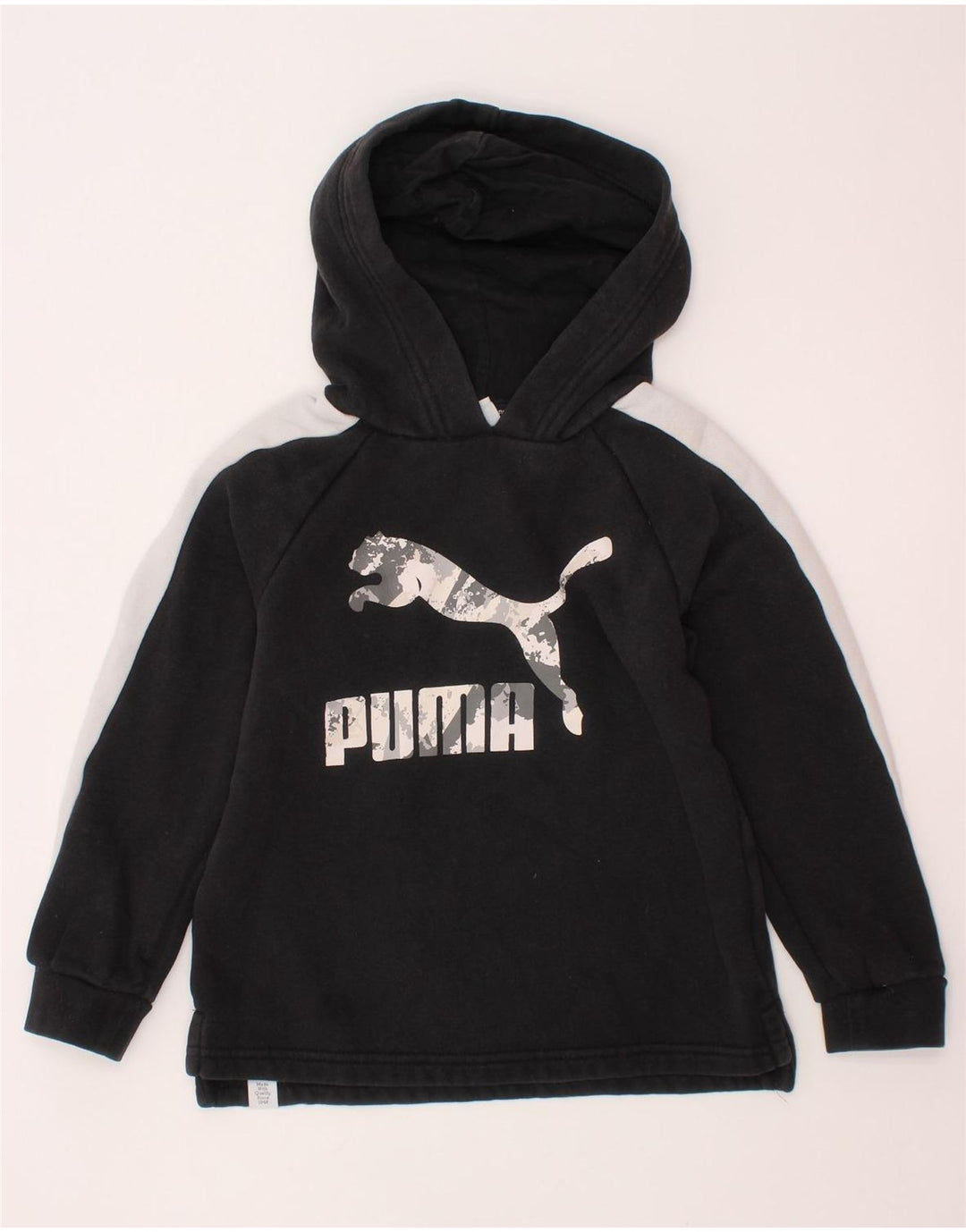 Felpa con cappuccio grafica PUMA per ragazzi 5-6 anni in cotone color block nero