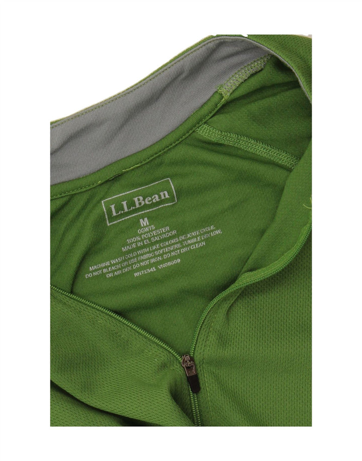 L.L.BEAN Mens Zip Neck Pullover Tracksuit Top Medium Green Colourblock Vintage L.L.Bean and Second-Hand L.L.Bean from Messina Hembry 