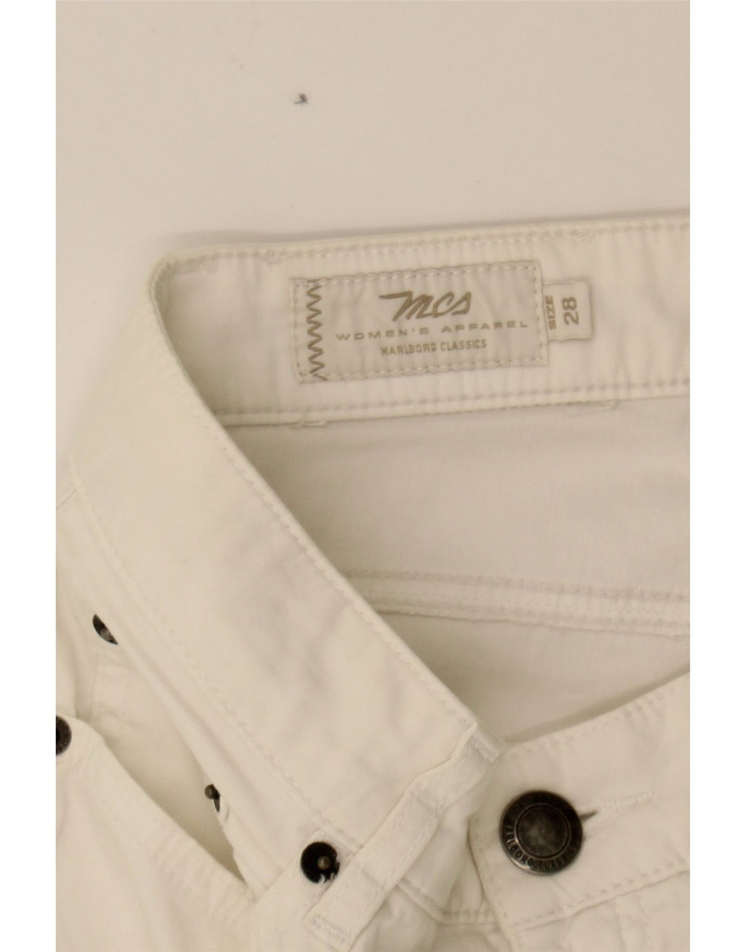 MARLBORO CLASSICS Womens Straight Jeans W28 L30 White Cotton Vintage Marlboro Classics and Second-Hand Marlboro Classics from Messina Hembry 
