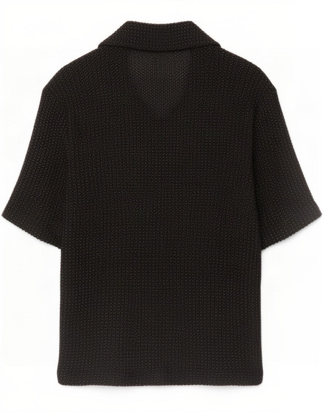 Camicia Zara da uomo a maniche corte in cotone mélange nero medio