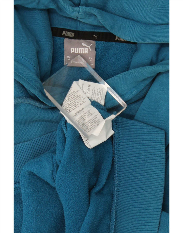 Felpa con cappuccio grafica da uomo Puma in cotone blu medio