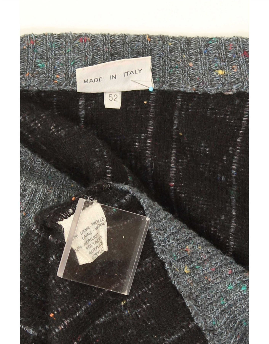 Maglione cardigan da uomo Ranger IT 52 Lana geometrica grigia grande