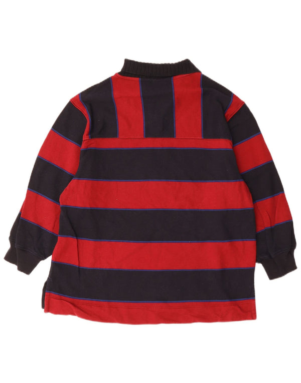 Polo da rugby da donna con maniche a 3/4 Tommy Hilfiger UK 14 a righe rosse medie
