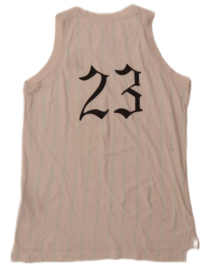 JORDAN Canottiera con grafica per ragazzi 13-14 anni XL in cotone a righe bianco sporco