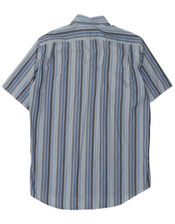 LACOSTE Camicia da uomo a maniche corte taglia 40 Cotone a righe blu medio