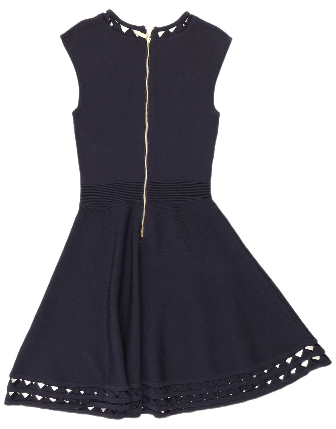 Ted Baker Abito da donna slim fit a trapezio taglia 2 piccolo in viscosa blu navy