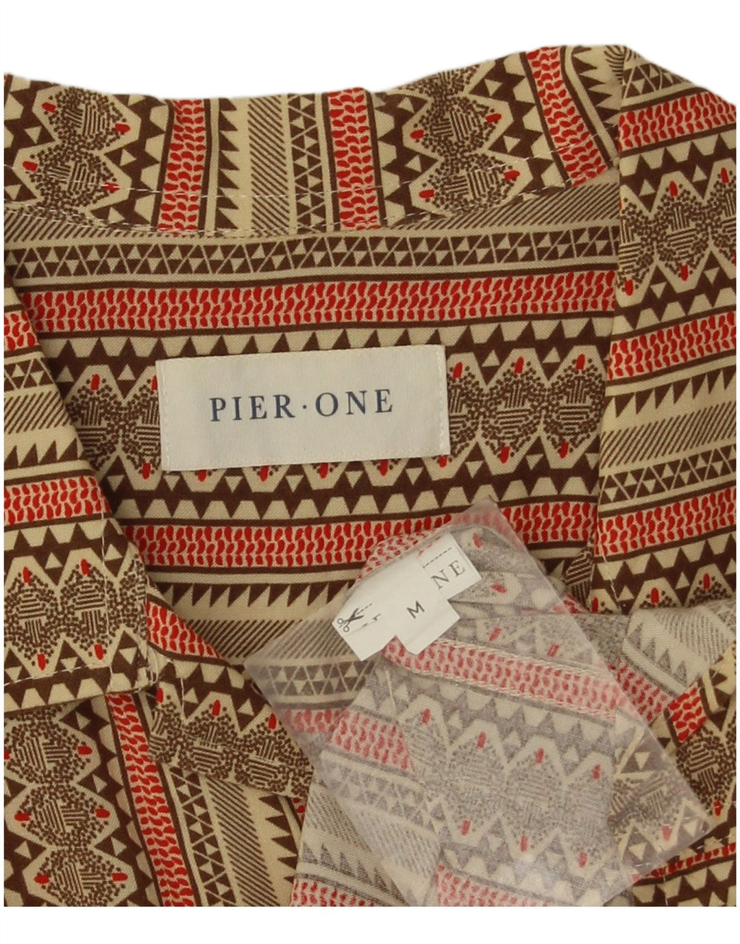 Camicia a maniche corte da uomo Pier One a righe kaki medie