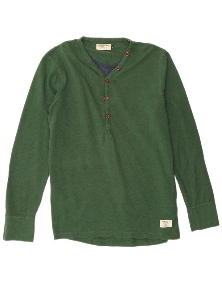 JACK & JONES Top da uomo a maniche lunghe verde medio