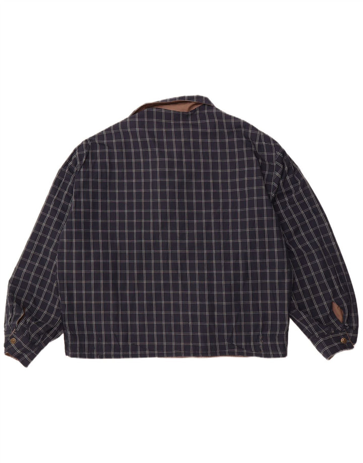Giacca reversibile da uomo VINTAGE UK 40 poliestere a quadri marroni grandi