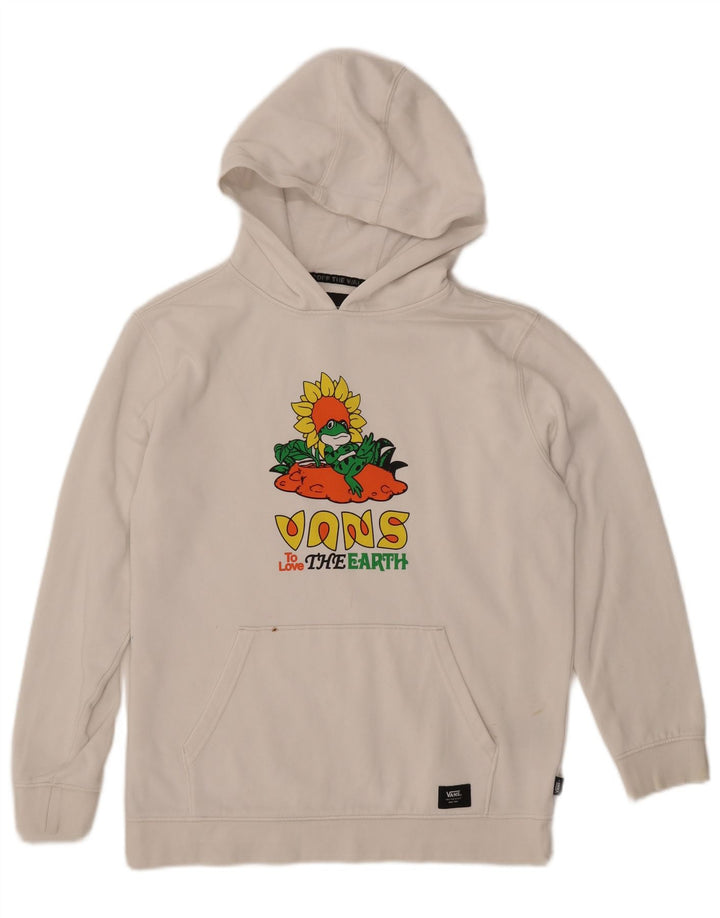 Felpa con cappuccio grafica da donna VANS UK 18 XL cotone bianco