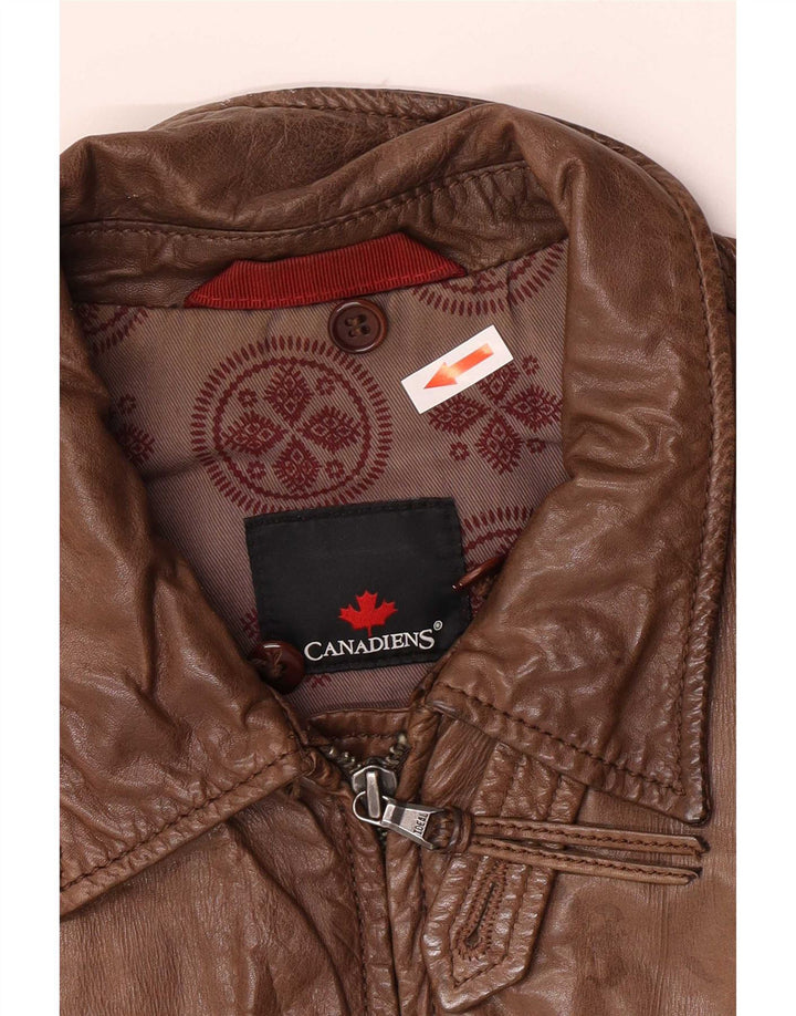 Giacca in pelle da uomo Canadiens IT 48 Marrone medio