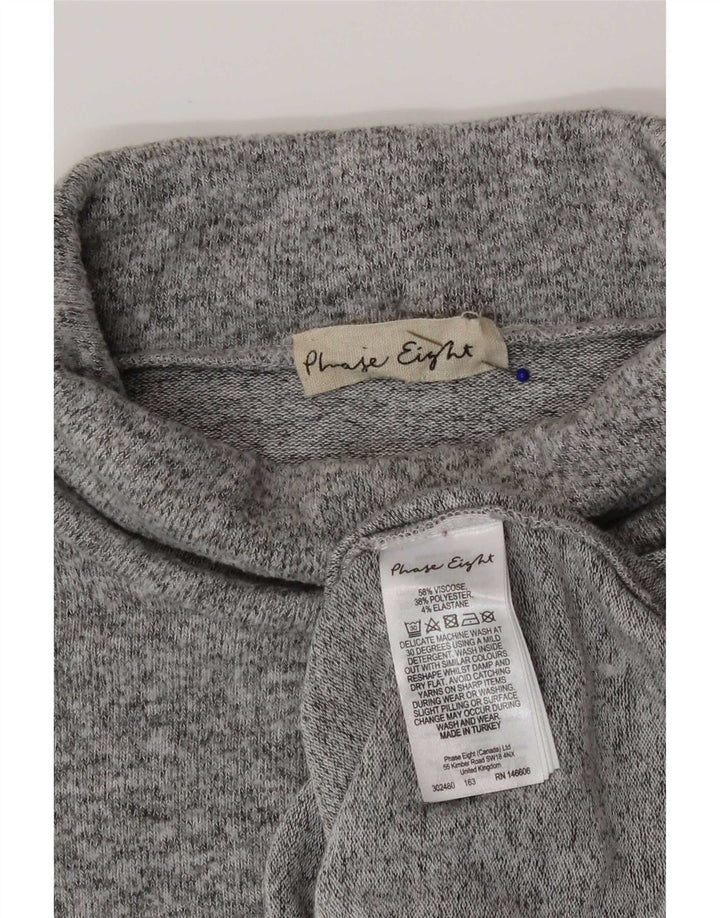 Maglione maglione a collo alto da donna Phase Eight UK 18 XL Viscosa grigia
