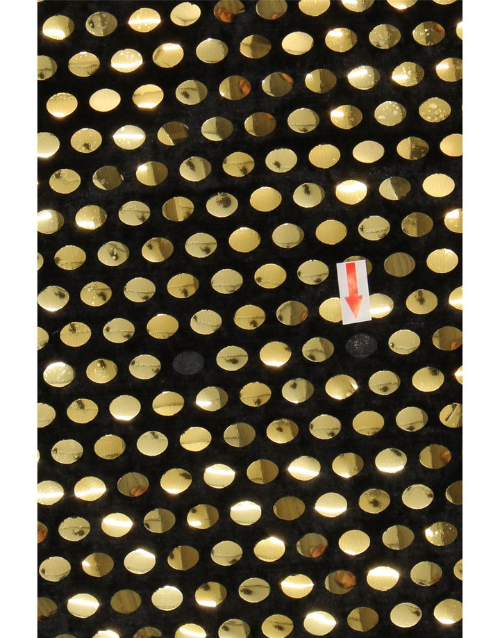 Camicetta senza maniche vintage da donna Top UK 10 piccolo poliestere nero