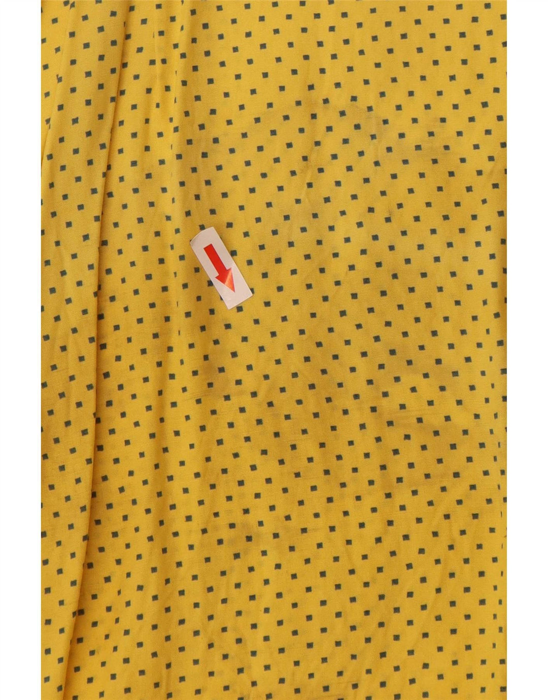 Camicia vintage da uomo a maniche corte in viscosa maculata gialla grande