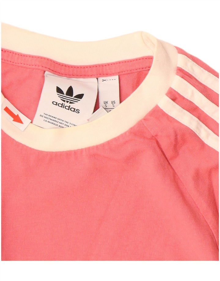 Top Adidas da uomo a manica lunga piccolo in cotone rosa