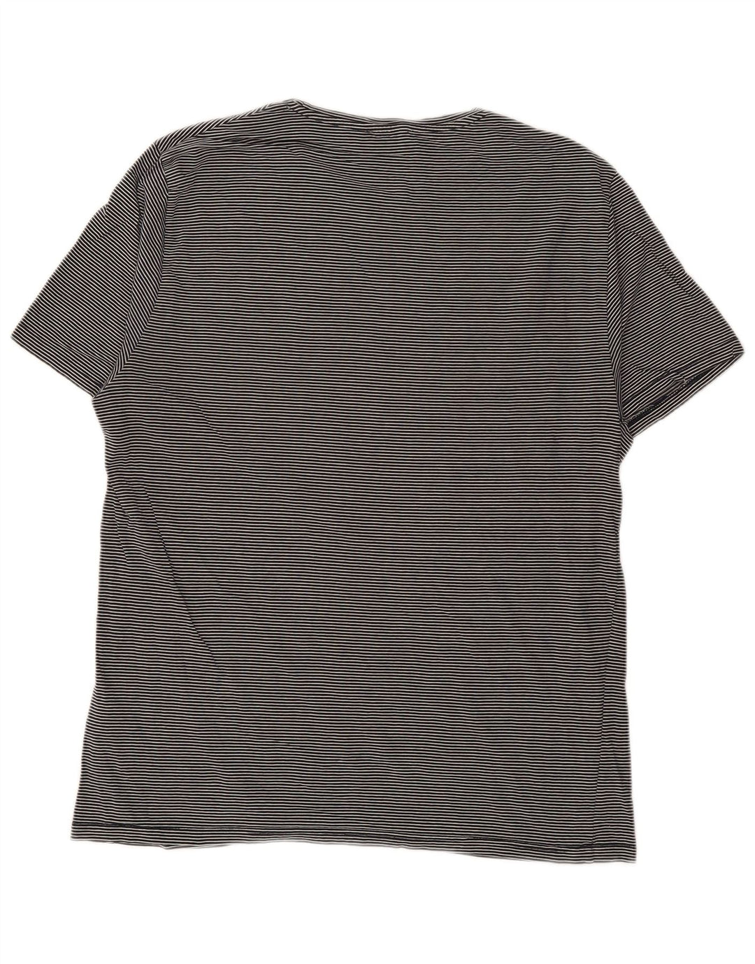 T-shirt da donna REISS Top UK 16 grande cotone gessato blu navy