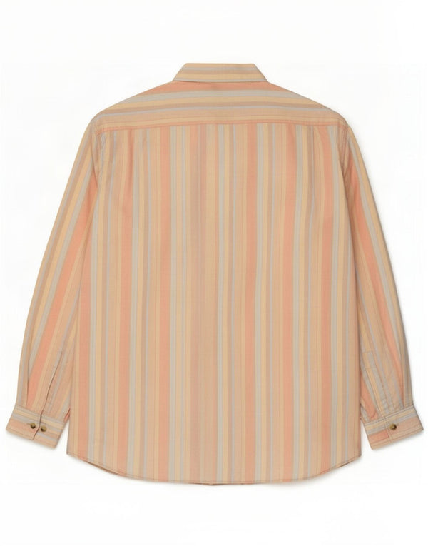 Camicia da uomo Marlboro Classics XL in cotone a righe arancioni