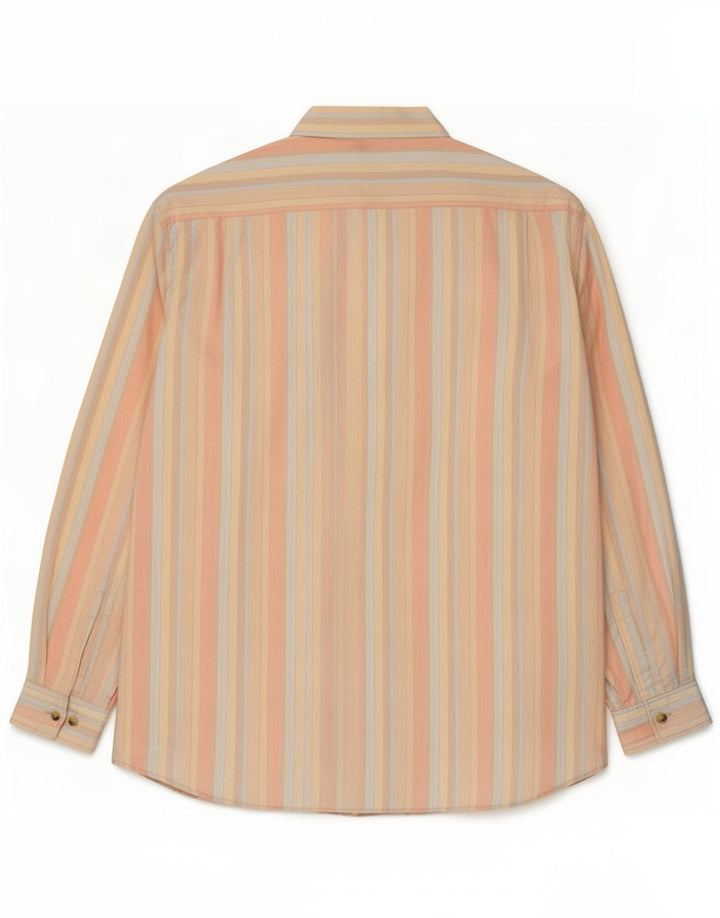 Camicia da uomo Marlboro Classics XL in cotone a righe arancioni
