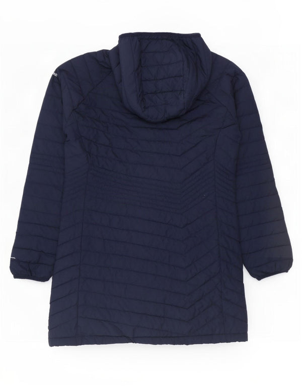 Cappotto imbottito con cappuccio Columbia Omni-Heat da donna UK 16 grande blu navy