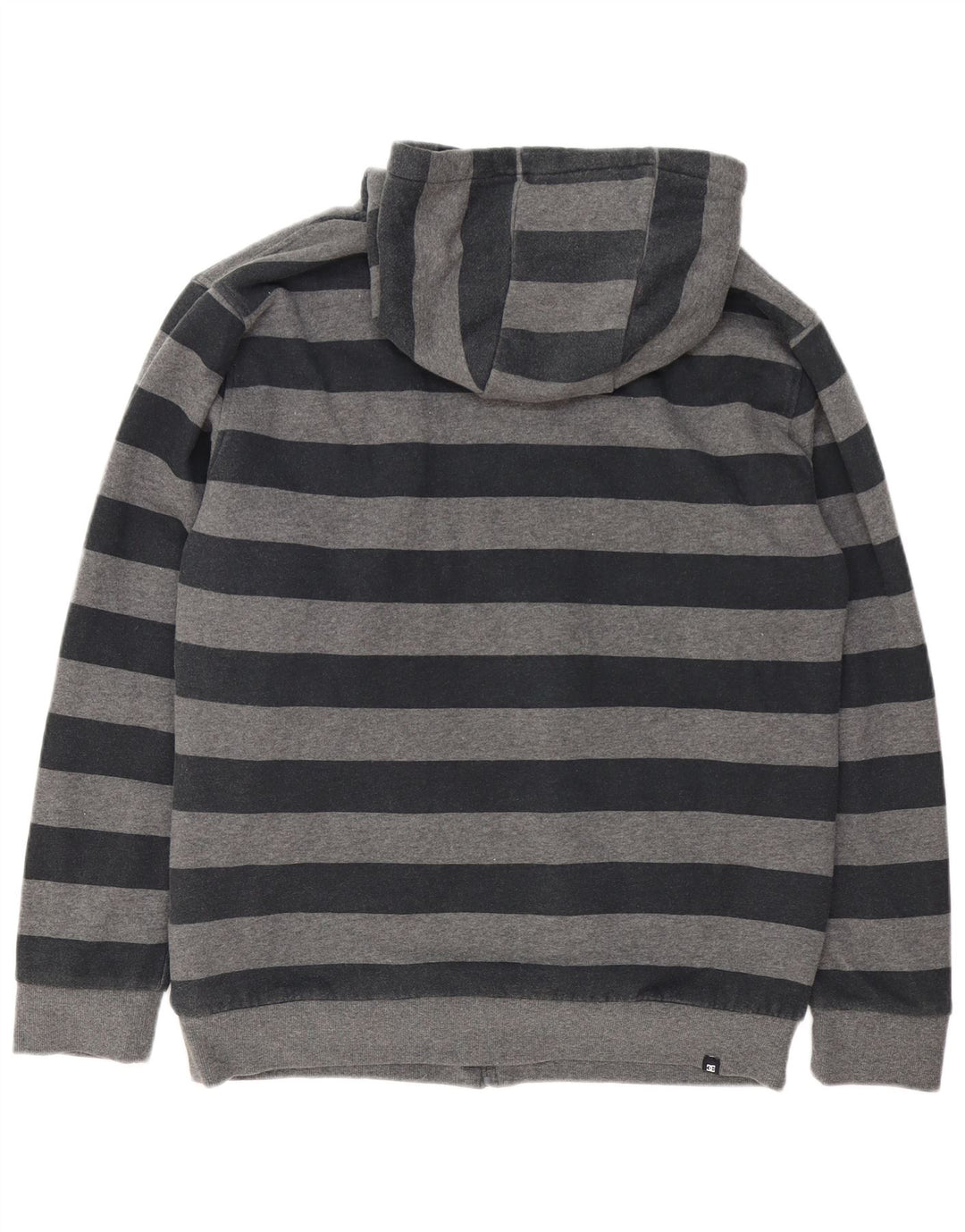 Maglione con cappuccio e zip da uomo DC in cotone a righe grandi grigie
