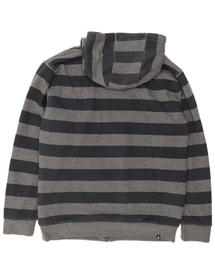 Maglione con cappuccio e zip da uomo DC in cotone a righe grandi grigie