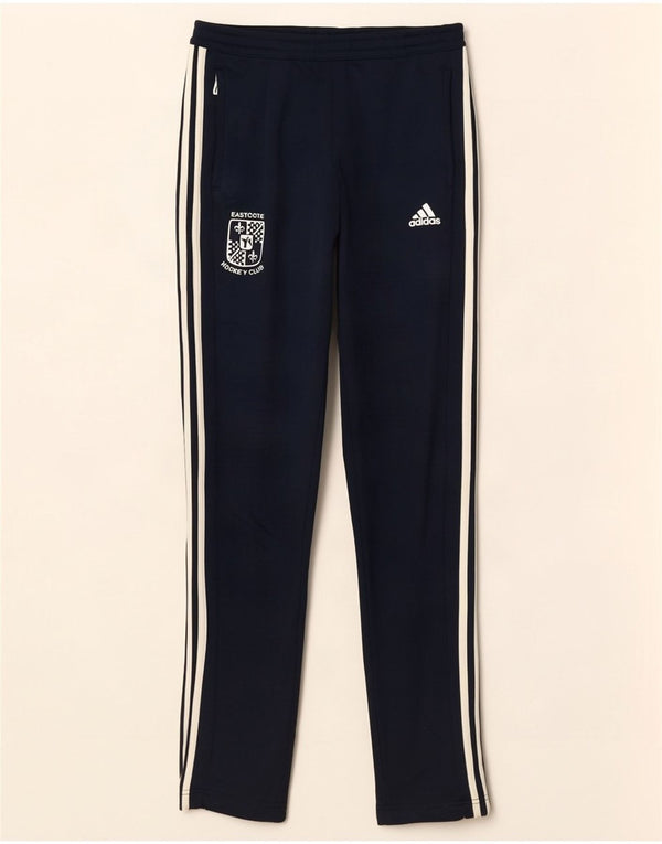 Pantaloni da tuta con grafica Adidas da donna UK 8/10 Small Poliestere blu navy