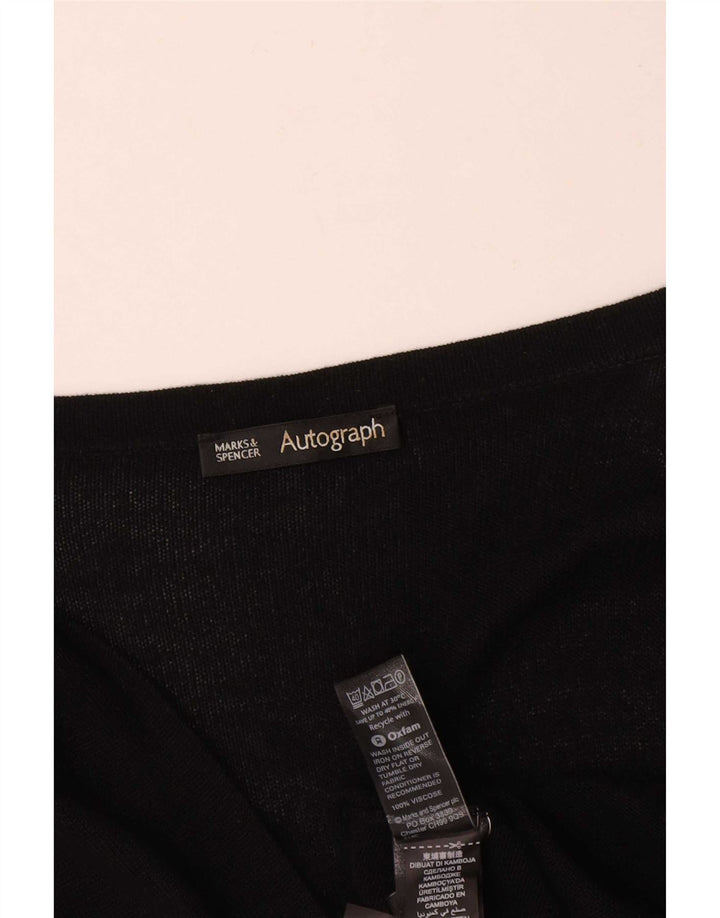 Maglione cardigan autografo da donna Marks & Spencer UK 16 grande nero