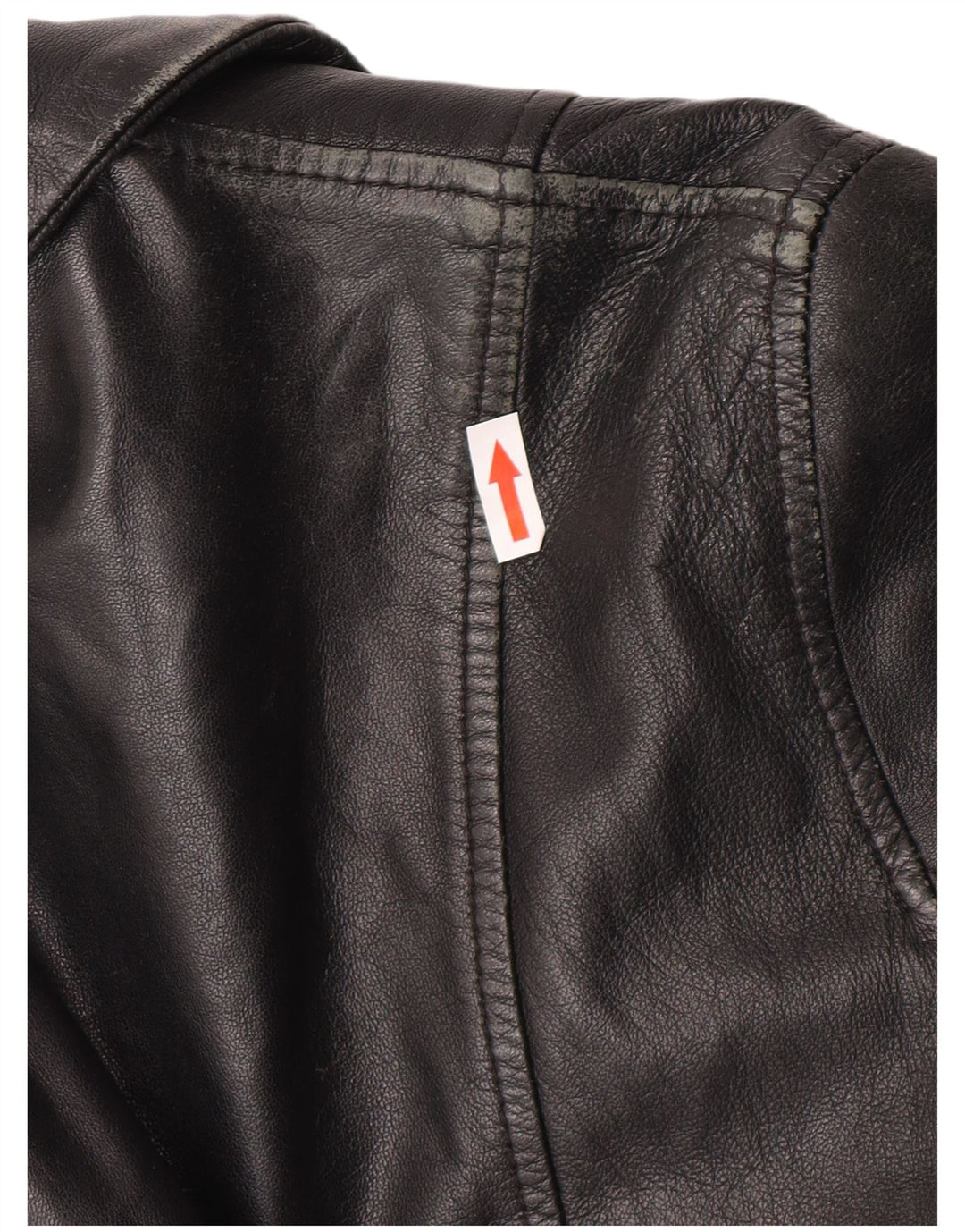 Cappotto in pelle vintage da donna UK 12 medio nero