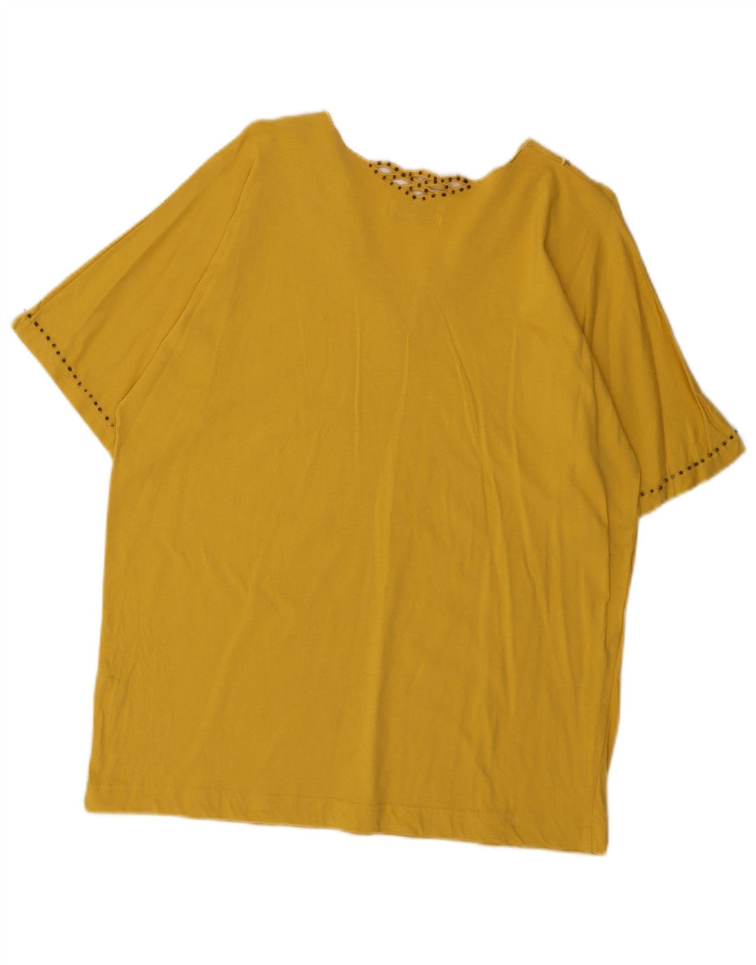Camicetta da donna vintage Top UK 16 grande cotone giallo