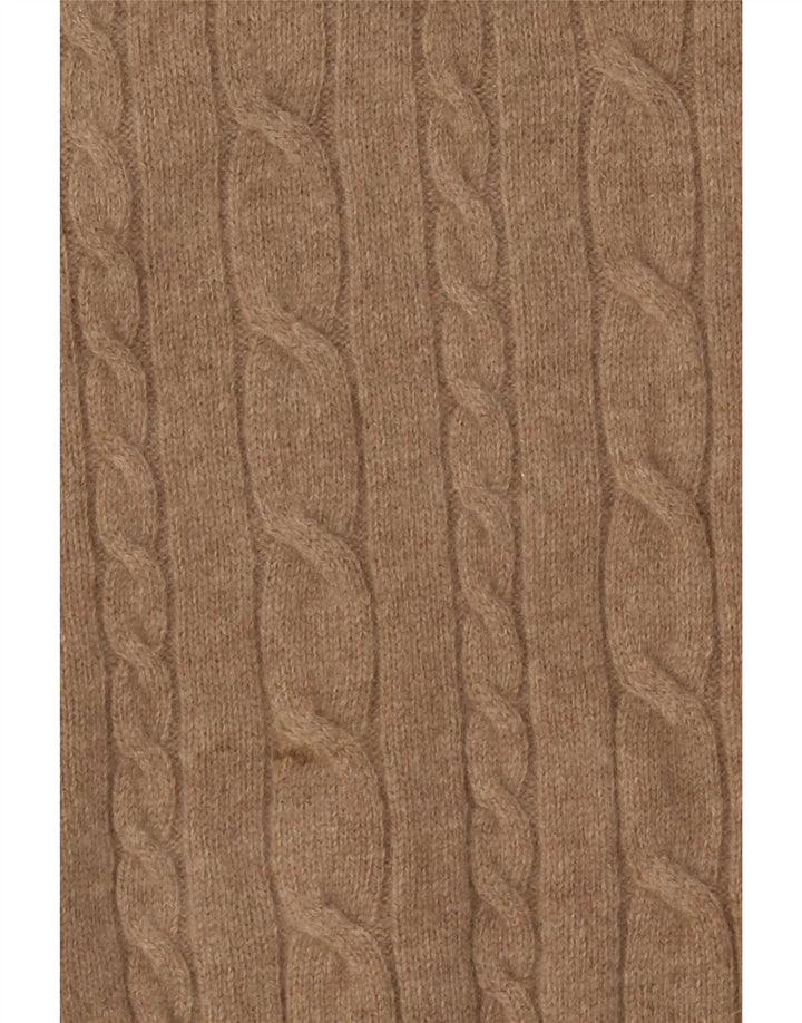 Maglione da uomo con scollo a V Green Leaves in lana beige medio