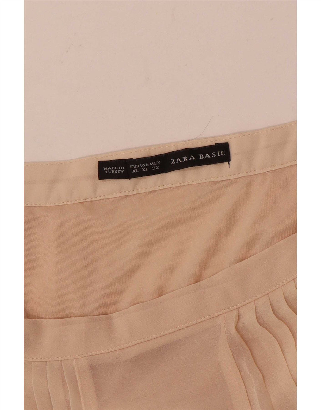 Gonna lunga a pieghe grafica Zara da donna XL W32 Beige