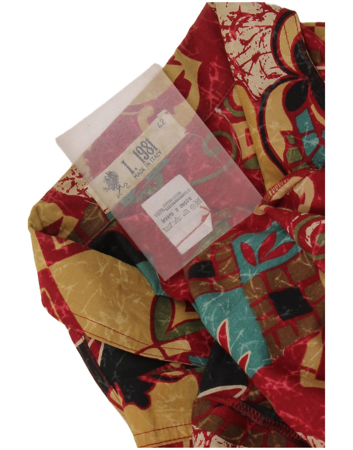 Giacca blazer vintage da donna con motivo astratto IT 42 Colorblock rosso medio