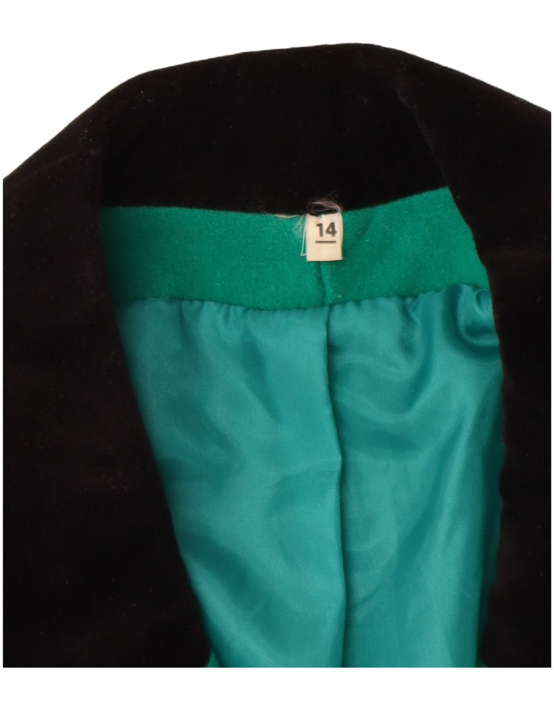 Giacca blazer doppiopetto vintage da donna UK 14 grande blocco colore verde